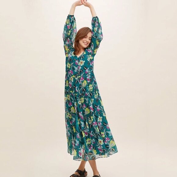 Anthropologie Delpozo Floral-Printed Dress - Picture 5 of 9